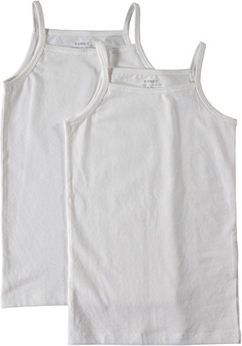 NAME IT Mädchen Unterhemden Basic weiß günstiges 2er Pack, Farbe:Bright White, Größe:158-164