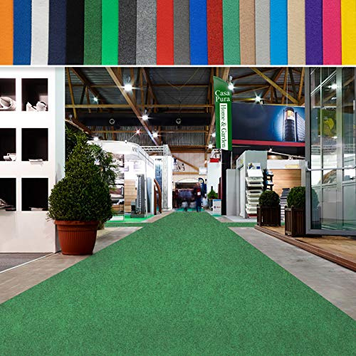 casa pura Messeteppich bis 40 m Länge - schwer entflammbar - Nadelfilz Meterware als Hochzeitsteppich Rollteppich Eventteppich VIP Teppich - Auslegware für Privat & Gewerbe (dunkelgrün, 100x700 cm)
