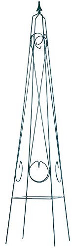 KADAX Rankhilfe, Rankobelisk, freistehender Obelisk aus Stahl, Rankturm für Garten, Rosen, Kletterpflanzen, Pyramide, wetterfeste Ranksäule, Rankgestell, Deko, grün (30 x 150 cm)