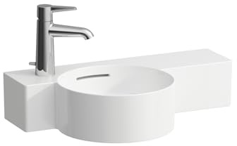 LAUFEN VAL Handwaschbecken, 1 Hahnloch links, mit Überlauf, 550x315mm, Ablage rechts, H8152830001051, Farbe: Weiß