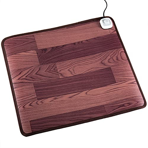 PrimeMatik - Heizteppich Thermisches Heizmatte für Boden und Füße 55 x 49 cm 100W Eichenfarbe