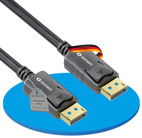 [Neu] sonero® 2m DisplayPort Kabel 1.4, DisplayPort auf DisplayPort, 8K 60hz, schwarz