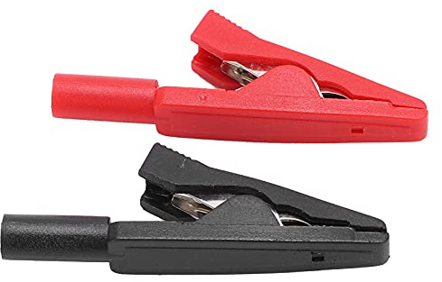 5 Set di Morsetti di Prova Pinze a Coccodrillo 2 Mm con Presa Ad Ago Rosso + Nero Clip Isolata Gestione del Filo per Accessori per Apparecchiature di Prova