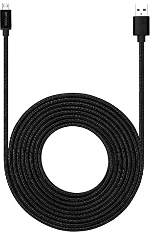 Micro-USB-Kabel 4,6m mit 3A Schnellladung, extra langes und extrem langlebiges Ladekabel für Galaxy S7/S6/J8/J7 Note 5, Kindle, LG, PS4, Kamera, Xbox One und mehr (Schwarz)