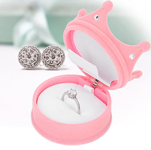 Boîte à Bagues de Flocage, Boîte à Bagues de Mariage, Boîte- de Boîtes à Bijoux de Couronne, Organisateur de Bijoux Rose Clair pour Le, Idées de Noël pour la