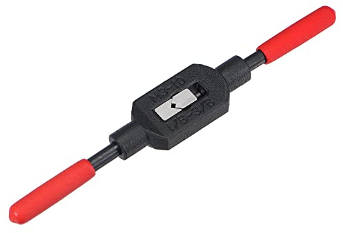sourcing map Adjustable Tap Wrench Handle for 1/8-3/8 (UNC/UNF) / Metric M3-M10 Taps, Thread Tap Holder Reamer Hand Tapping Tool for Machinist Repair with Plastic Dipped Handle