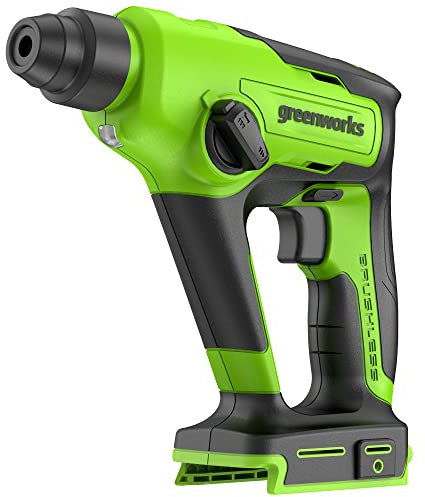 Greenworks 24V Brushless Cordless Rotary Hammer, Impact Energy 1.2 Joules, SDS-Plus, Tool Only