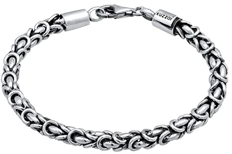 Kuzzoi Buddha Silber-Armband Herren 925 Silber Königsketten Armband (5 mm)