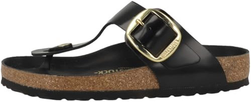 Birkenstock Damen Pantolette Gizeh Naturleder Lack normal
