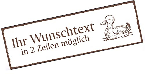 Türschild niedliche Ente Namensschild personalisiert mit Gravur- 150mm x 50mm - selbstklebend