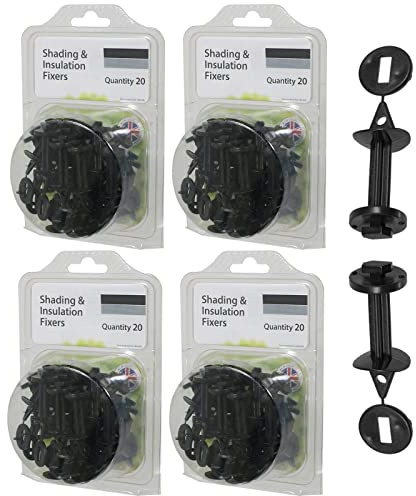 SPARES2GO Gewächshaus-Isolierung, Befestigung für Schattierungen, Luftpolsterfolie, PVC-Eckrahmen, 80 Stück