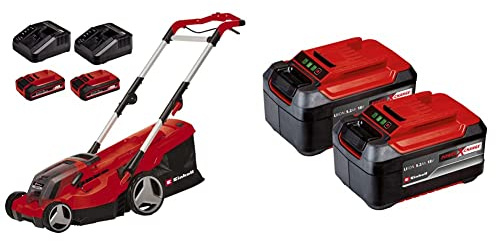 Einhell Akku-Rasenmäher RASARRO 36/36 Kit Power X-Change (36 V, 36 cm Schnittbreite, bis 400 m², 45L Fangkorb, 25-75 mm Schnitthöhe, inkl. 2 x 3,0 Ah Plus Akku, 2X 5,2 Ah Akku + 2X Ladegerät)