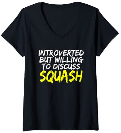 Damen Squash Trainer Lustiger Squash Spruch Squash Spieler T-Shirt mit V-Ausschnitt