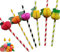 YSTrillion Pajitas de Papel,50 Piezas 3D Pajitas de Frutas,Pajitas Cocktail,Piña Pajitas de Cóctel para Bebidas,Fiestas, Bodas,Cumpleaños,Playa