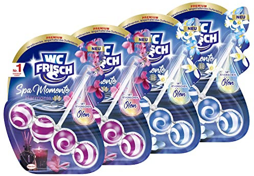 2x WC FRISCH Spa Momente Harmonie Toilettenstein (50g), WC Duftspüler mit ätherischen Ölen & 2x WC FRISCH Spa Momente Vitalität Toilettenstein (50g) für ein verwöhnendes & langanhaltendes Dufterlebnis