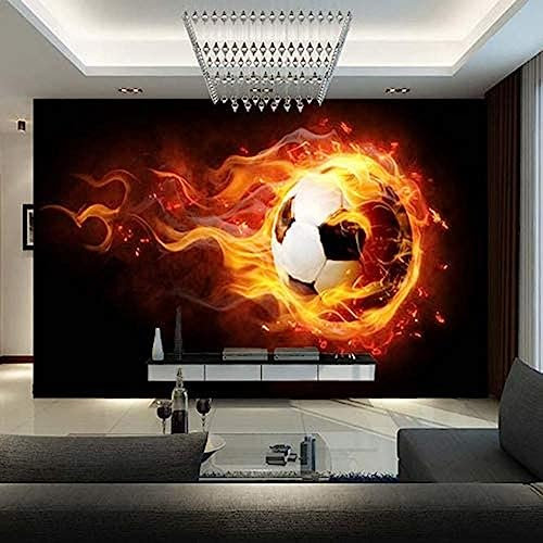 Modern Fantasy 3D Wallpaper Mural Children's Room Sofa Background Wallpaper Football On Fire Wall Mural Papel -200x140cm