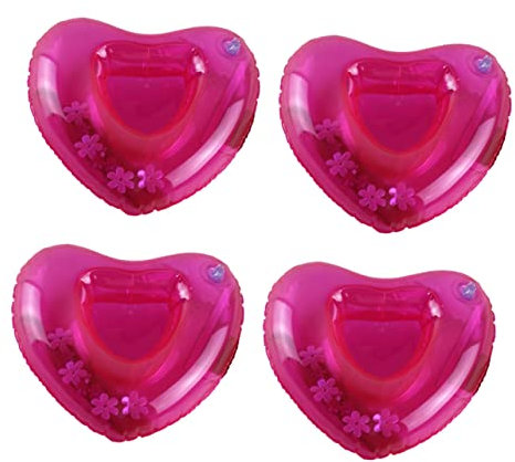 Toyvian 4stücke Aufblasbare Herzform Untersetzer Getränke Becher Halter Strand Schwimmende Sommer Party Favors Hochwertiges PVC Material