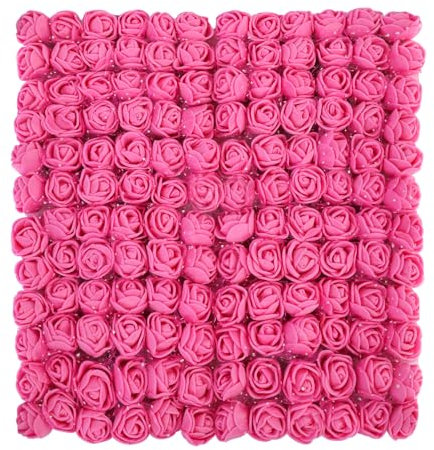 MWOOT Fiori Artificiali Rosa Rossa, 144 Pezzi Mini Rose Finte, Rose in Schiuma Piccoli per Matrimonio Bouquet Da Sposa Festa San Valentino Decorazione, 2.5CM Teste di Rose Finti Fai Da Te