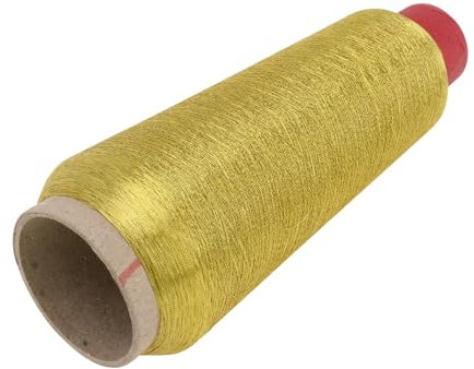 EXCEART Glänzendes 150d-polyester-stickgarn 4647 M Goldene Spule Für Maschinenstickerei Und Nähen
