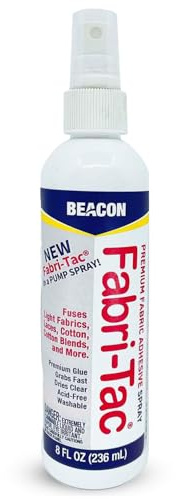 Beacon Fabri-Tac 236ml Spray, Clear - Permanent Adhesive Fabric Glue - Strong Leather Glue for Lace, Glass, Wood & Trims - Quick Drying Craft Glue for Upholstery & Home decor