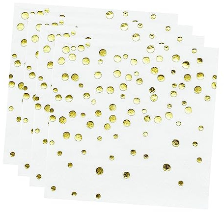 NOLITOY 100Stücke Goldene Servietten mit Glitzerndem Punktmuster Hochwertige Papierservietten für Hochzeit Geburtstag und Besondere Anlässe Dekorative Einwegservietten für Stilvolle Tischdekoration