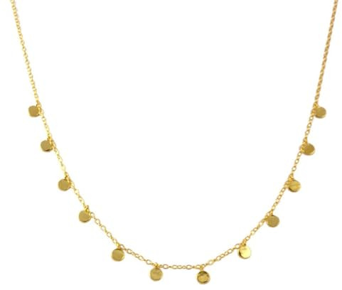 IMINI Dainty Multi Disc Choker Necklace for Women Girls Minimalist 925 Sterling Silver Small Round Disc Coin Simple Statement Chain Adjustable Choker Necklaces Fashion Birthday Jewelry Gifts