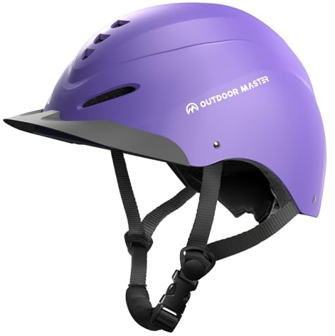 OutdoorMaster Equestrian Helmet, Horse Riding Helmet with Sun Visor and Excellent Ventilation, Adjustable Safe Helmet for Men, Women & Youth