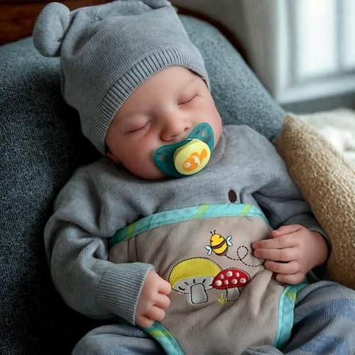 JIZHI Bambino Reborn Maschio - 20 Pollici Lavabili Bambole per Bambina | Bambola Reborn corpo in Vinile - Addormentato Neonato Realistico Occhi Chiusi