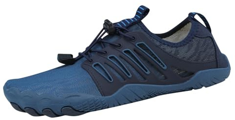 Chaussures de randonnée pieds nus pour homme et femme - Pour la marche, la course, la gym, la randonnée - Coupe large - Antidérapantes - Légères - Pour l'extérieur, la natation, le surf, bleu marine,