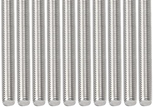 DTGN M8x1.25x90mm(DxPxL) Gewindestange - 12er Pack - Gut für Maschinen - Gewindestange aus 304 Edelstahl mit Rechtsgewinde - Silber