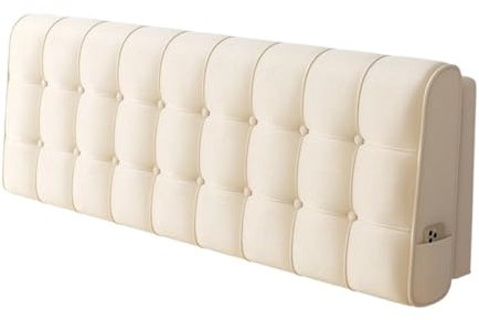 ZZYK Kopfteilkissen Vollgepolstertes Bett Rückenlehne Lesekissen Keil Lendenwirbelstützkissen Wandkissen Abnehmbarer Bezug Für Schlafsaal Tagesbett Bett,Weiß,Straps 71/Cal King