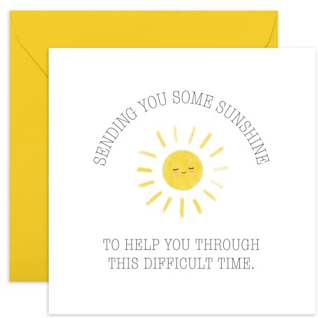 Central 23 Biglietto di auguri di condoglianze – Sending You Some Sunshine – Biglietto di condoglianze – Biglietto di lutto – Thinking Of You, lutto, dolore, regalo commemorativo – Viene fornito con