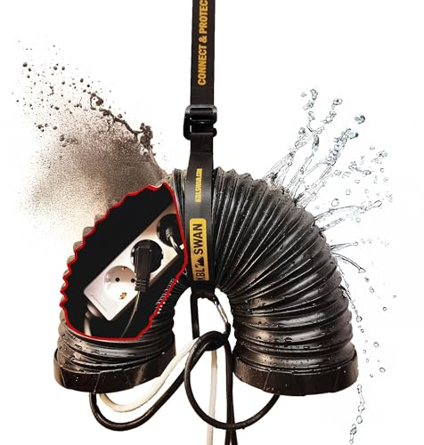 KBLSWAN Kabelbox wasserdicht outdoor, Kabelschwan, wetterbeständig, IP44 Sicherheitsbox, Stecker-Schutz, Kabelschutz, Verlängerungskabel außen, Steckdosen + Steckergehäuse, Staubschutz