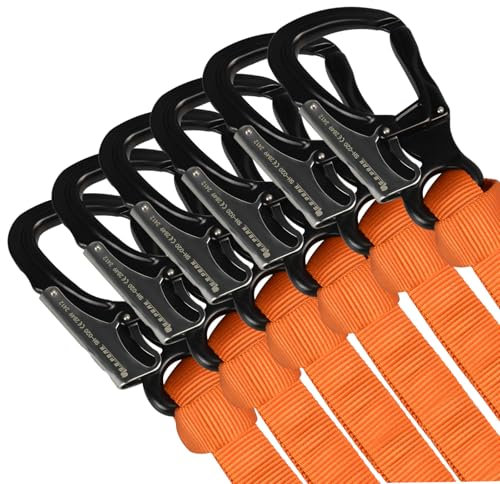 S.E.PEAK Speedline Kit, 2,5 cm 29 kN Nylonschlinge mit CE 25 kN Karabinerhaken, für Baumpfleger, Baumarbeiten, Takelagesystem (Orange, 66 cm, 6 Stück)