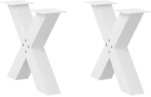 vidaXL Couchtischbeine X-Form 2 Stk. Weiß 50x(42-43) cm Stahl