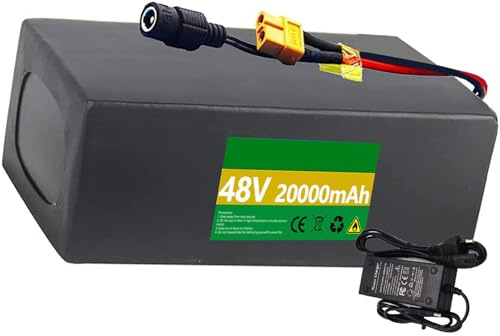 Batería De Bicicleta Eléctrica 48V 20Ah 25Ah Paquete De Batería De Iones De Litio para Bicicleta 8Ah 10Ah 12Ah 15Ah 18Ah 48V con Cargador para Motor 500W 800W 1000W 48V, 20Ah