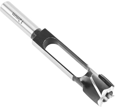 Cortador de enchufe de espiga bi, cortador de agujeros de tapón de madera, espiga y taladro de clavija, cortador de tapón de sellado cónico, vástago de 13 mm para fabricación de muebles (12 mm)