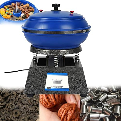 WhAeoy Tambor De Pulido Vibratorio De 6,2 L, Kit De Pulidora Profesional De 12 Pulgadas, Se Puede Utilizar para Esmerilar/pulir La Superficie De La Pieza De Trabajo, Operación Conveniente,A