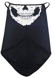 TUKEVA Skull Halstuch mit Ohrenbefestigung multifunktionstuch Motorrad Sturmmaske mit Totenkopf Design Skull Skelett Maske für Fahrrad Atmungsaktiv für Motorrad Radfahren Wandern
