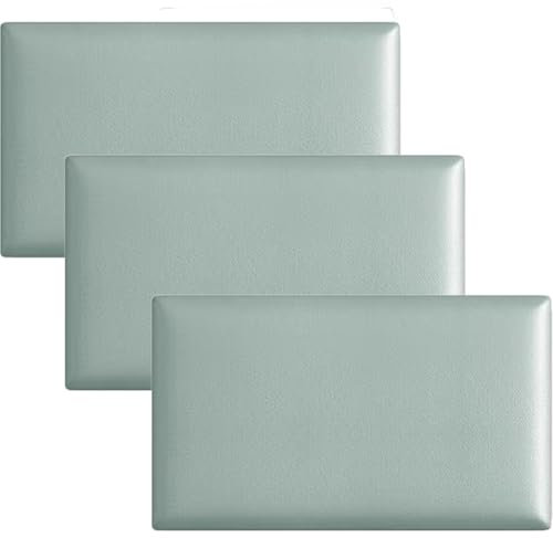 Kinder 3D Weiche Wandkissen Aufkleber 3 Stück Selbstklebend Kopfteil Gepolsterte Wand für Wandschutz Beige 20 x 50 cm