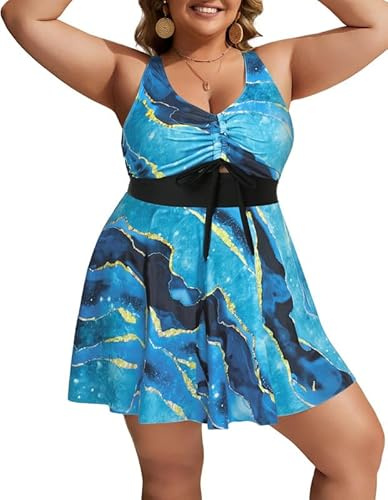 Hanna Nikole Tankini, tvådelade baddräck med stora storlekar, trosor, badshorts, magkontroll, justerbara bröst, dragsko och axelband
