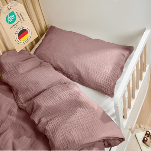 Laleni Parure de lit pour Enfant - 100 x 135 cm - en Mousseline de Coton - pour Enfants - 100 x 135 cm - avec taie d'oreiller de 40 x 60 cm - Certifié Oeko-Tex - Lilas