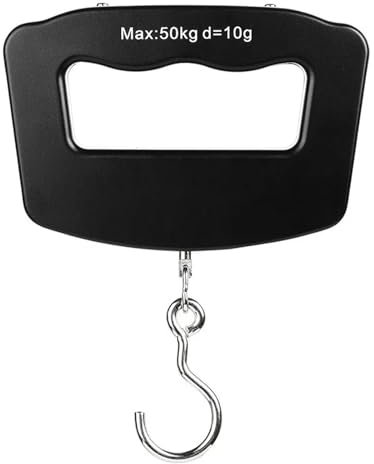 HPTHLY Balance De Cuisine 50 Kg Mini Balance Électronique Portable Maison Ménage Supermarché Achat De Légumes Hameçon Balance Express Parl Bagages Fournitures De Cuis,Black