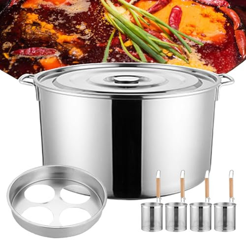 CQIKRWGWS Juego de Olla para Pasta de 3/4 Agujeros, Olla Multiusos para Espaguetis, Ideal para Uso Comercial y doméstico, fácil de Limpiar, 4 Agujeros