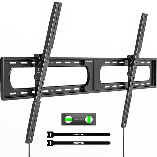 monTEK Heavy Duty Tilting TV Wall Mount for 37-140'' Extra Large Flat & Curved TVs up to 300lbs, 4×Load Tested, 2.4 Slim Low Profile Bracket, Fits 16/18/24 Studs, Max VESA 1200×800mm