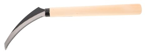 NUOBESTY Serrated Garden Blade Falcetto Manico in Legno Ergonomico per Diserbo Preciso e Taglio Multifunzione per Giardinaggio Pesca e Campeggio Strumento Compatto e Portatile