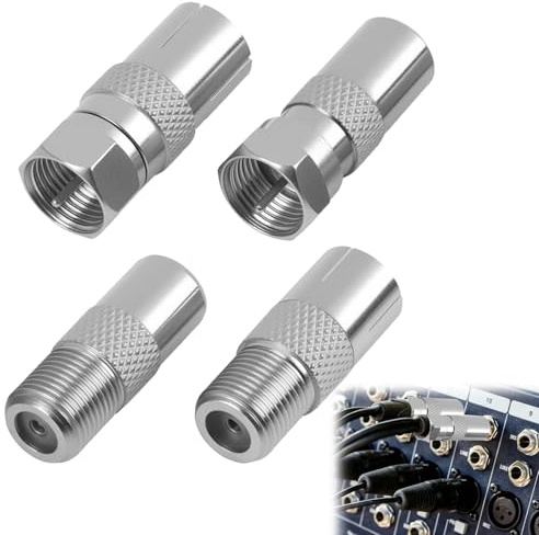 Adaptateur d'antenne TV F mâle/Femelle vers PAL TV mâle/Femelle, Kit de connecteur coaxial 4 pièces pour câble Satellite, câble d'antenne, câble TV, antenne TNT HD, Prise Murale, connecteur coaxial