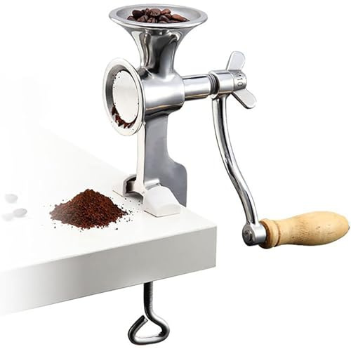 Molinillo manual de cereales de maíz, molino de manivela de acero inoxidable con abrazadera y resorte de finura ajustable, herramienta de molienda para especias, pimienta, trigo, maíz, granos de café.