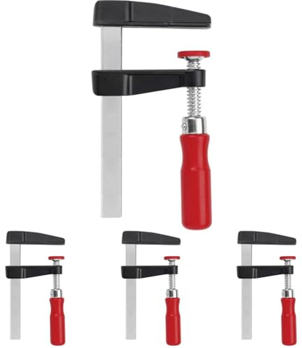 BESSEY Druckguss-Schraubzwinge LM30/8, Spannweite 300 mm Ausladung 80 mm, Ober-/Unterteil aus bruchfestem schwarz beschichtetem Zink-Druckguss, Gewicht 0,64 Kg (Packung mit 4)