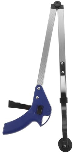 TEHAUX Pince à Déchets Pliante Longue Poignée Bleu Outil de Ramassage Ergonomique pour Nettoyage Domestique et Extérieur Clip Ramasseur Léger et Pratique pour Personnes Âgées